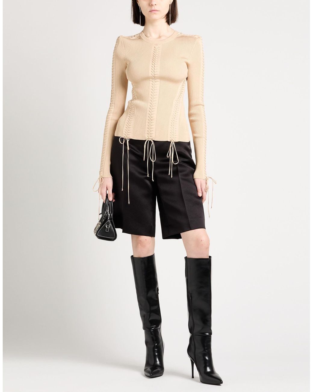 Dolce & Gabbana Natural Solid Crew Neck Knit Long Sleeve