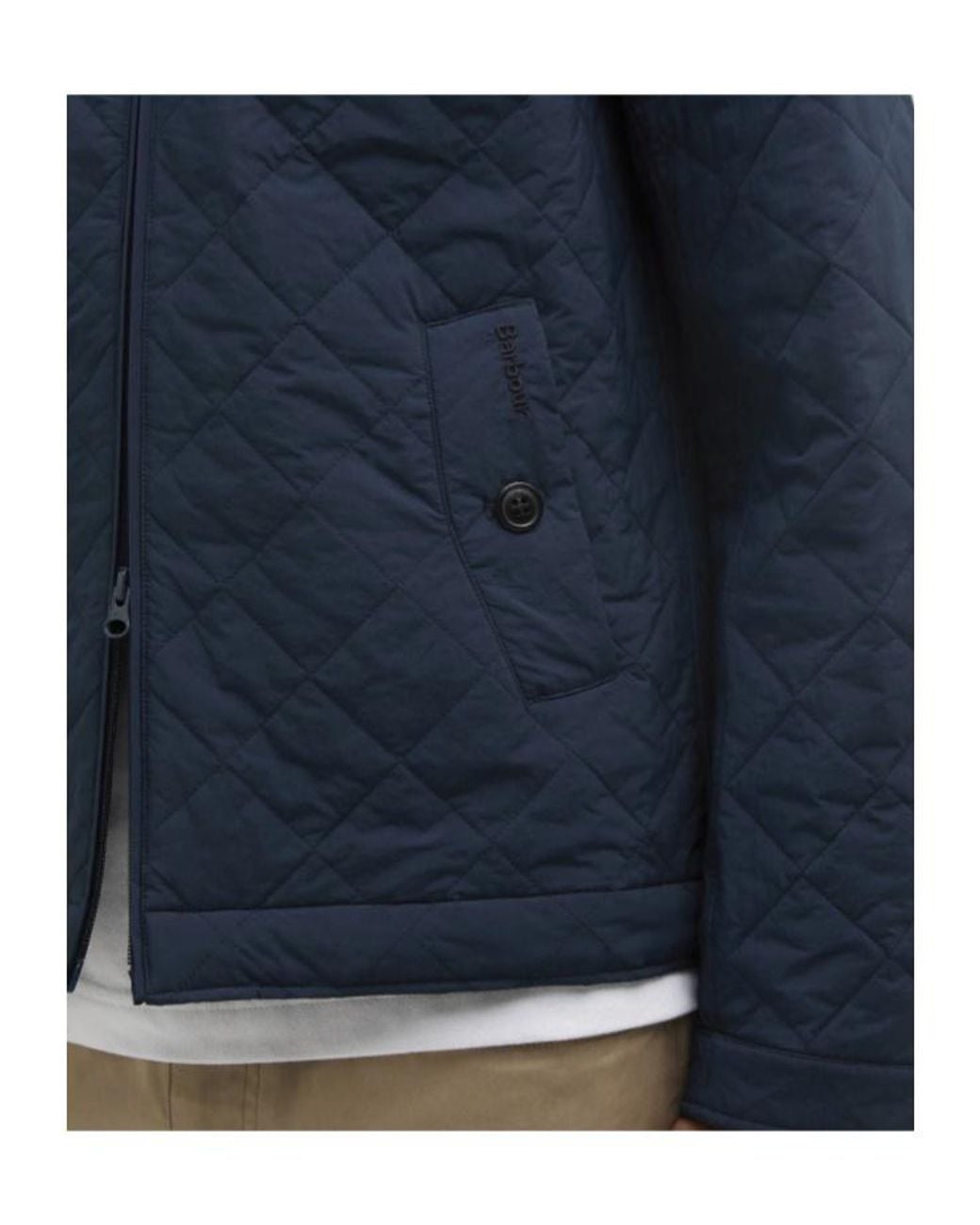 Barbour Blue High-Neck Quilted Jacket for men