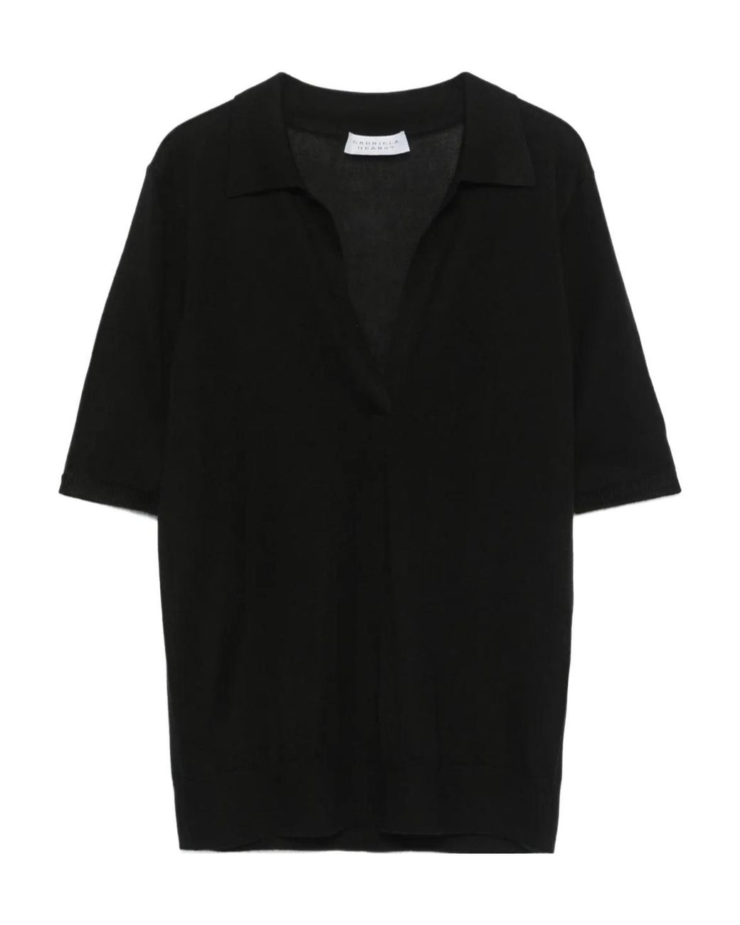 Gabriela Hearst Black Frank Polo Top
