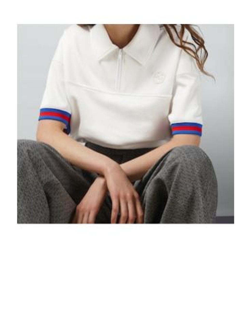 Gucci White Logo Patch Polo Shirt