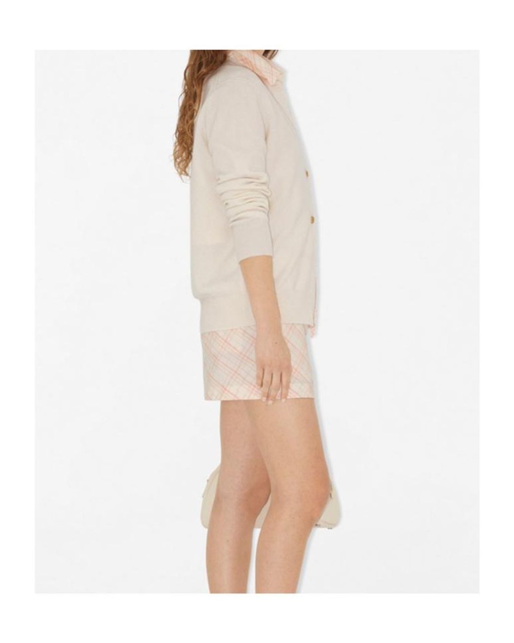Burberry White Clara Button-Up Cardigan