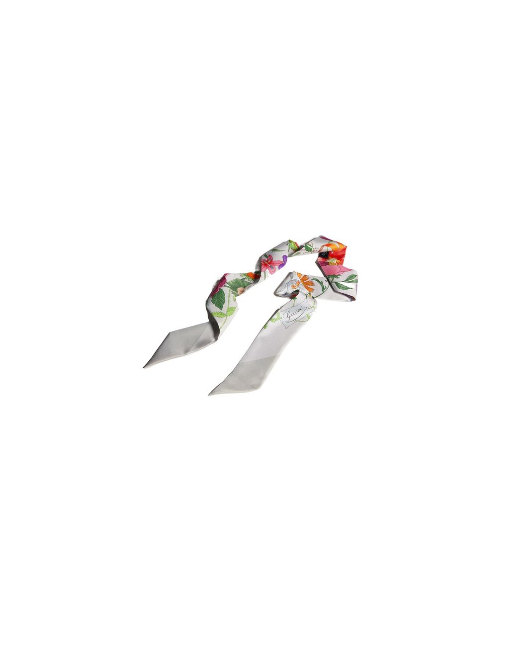 Gucci White Flora Print Ribbon