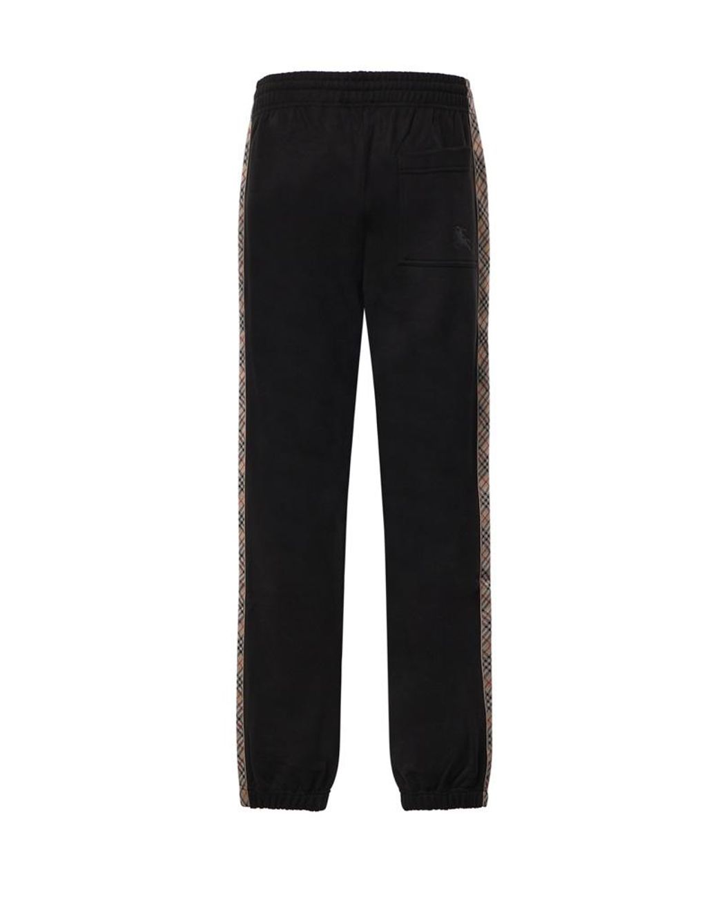 Burberry Black Check Trim Jogging Pants for men