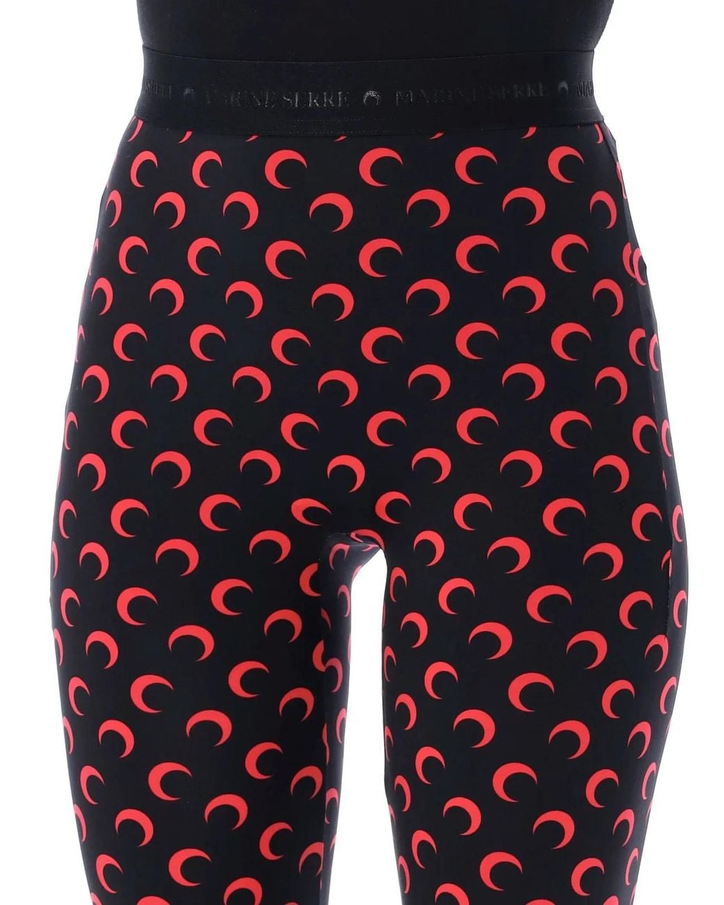 MARINE SERRE Blue All-Over Print Leggings With An Elastic Waistband