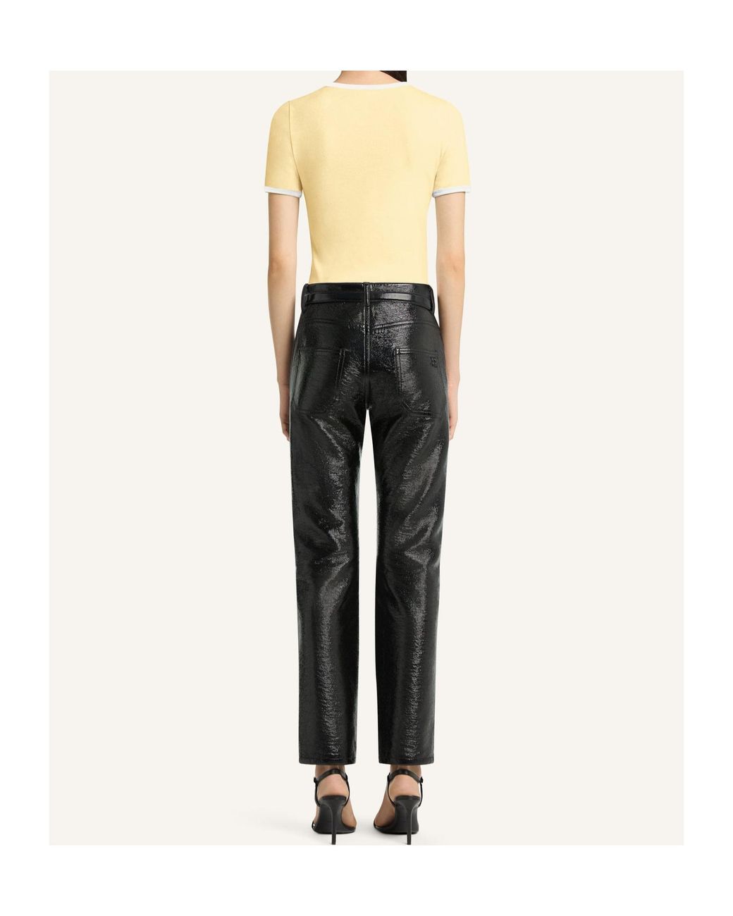 Courreges Yellow Courrèges Logo Embroidered Ribbed Top