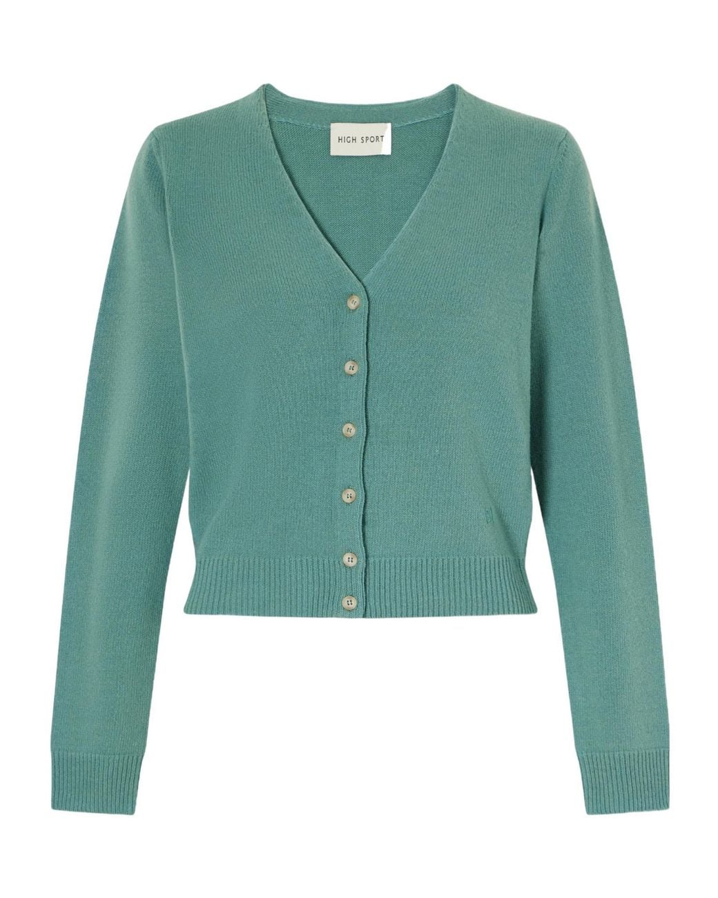 High Sport Green Minimal Knit Cardigan