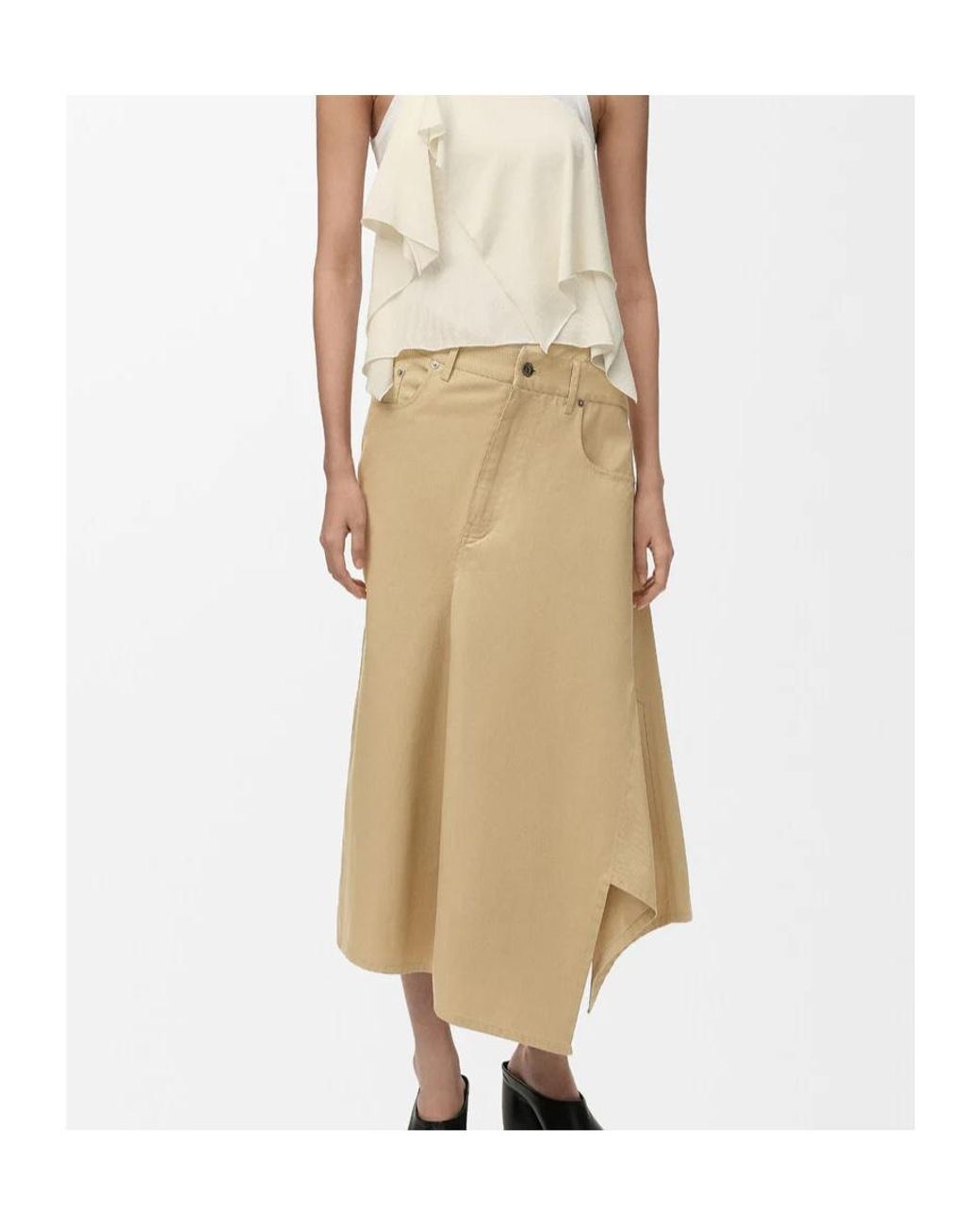 Loewe Natural Asymmetric Mid Waist Skirt