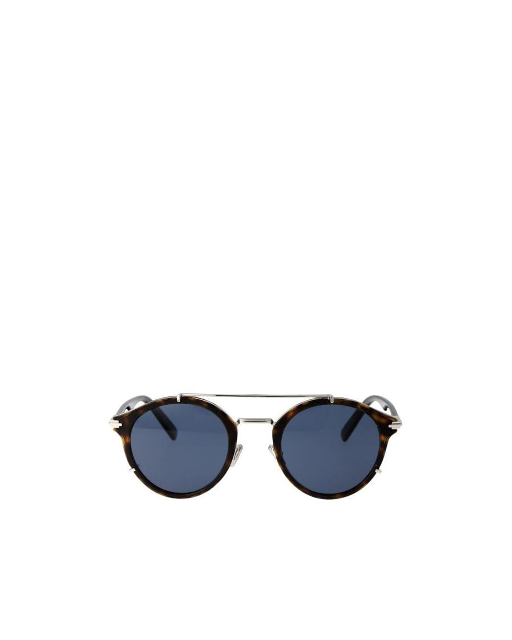 Dior White Eyewear Round Frame Sunglasses for men