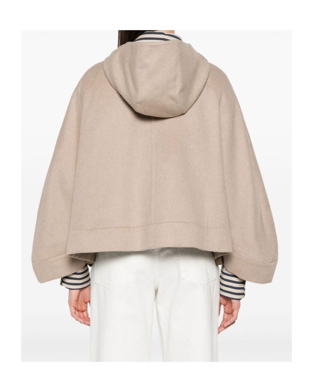 Max Mara Natural Zip-Up Hooded Jacket