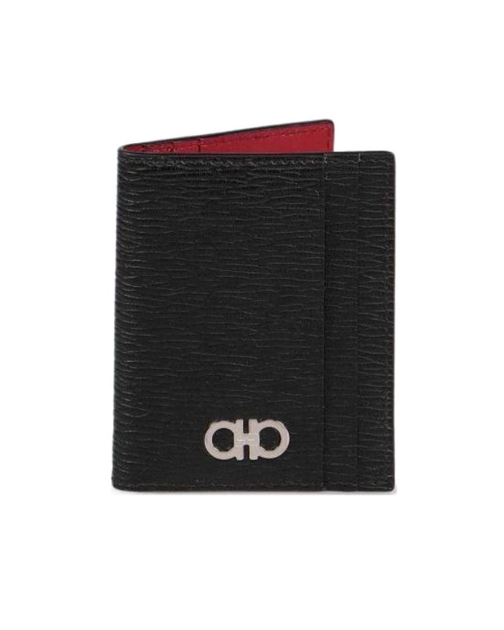 Ferragamo Black Ferragamo Gancini Bi-Fold Cardholder for men
