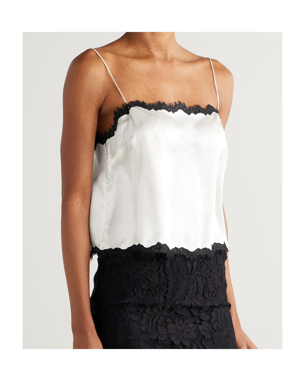Doen White Square Neck Lace Top