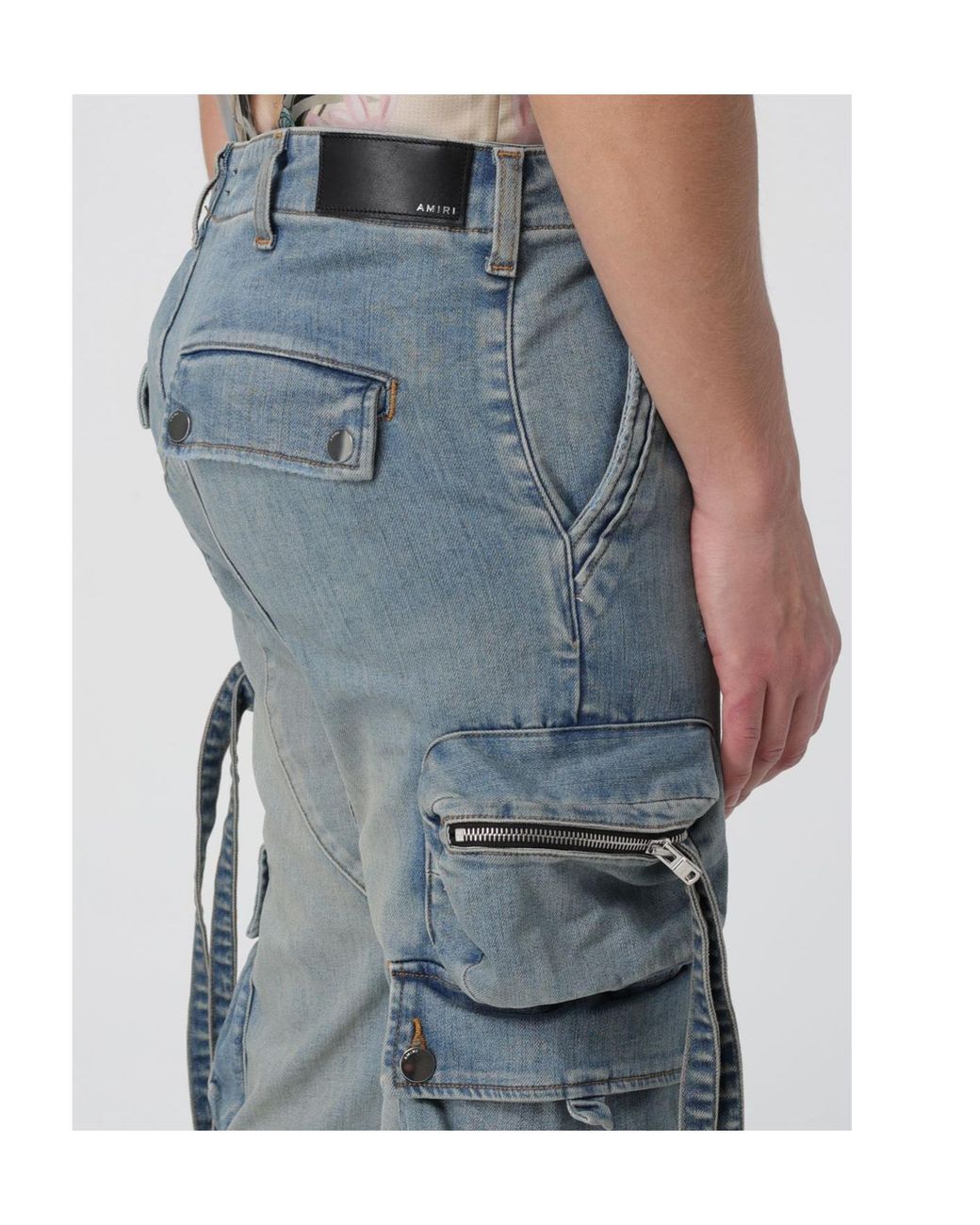 Amiri Blue Pocket Detailed Distressed Jeans for men