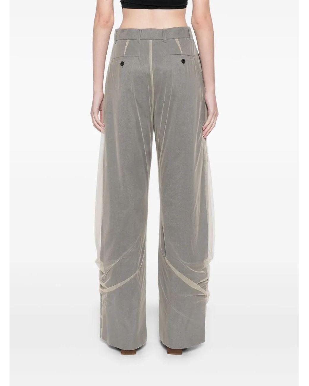 Y. Project Gray Draped Layered Trousers