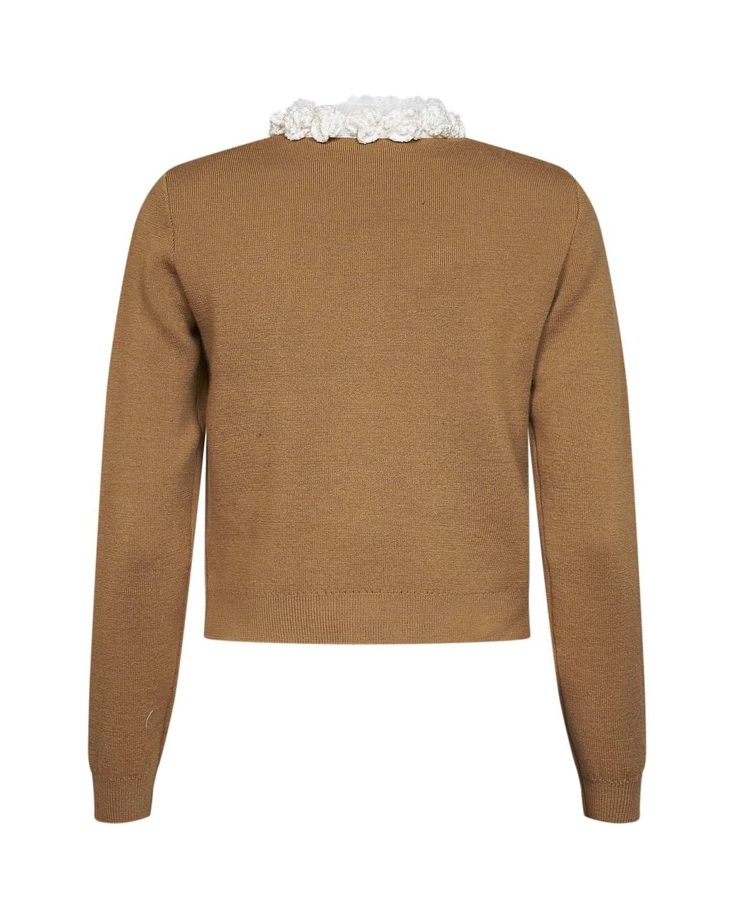 Self-Portrait Natural Embellished Knit Cardigan
