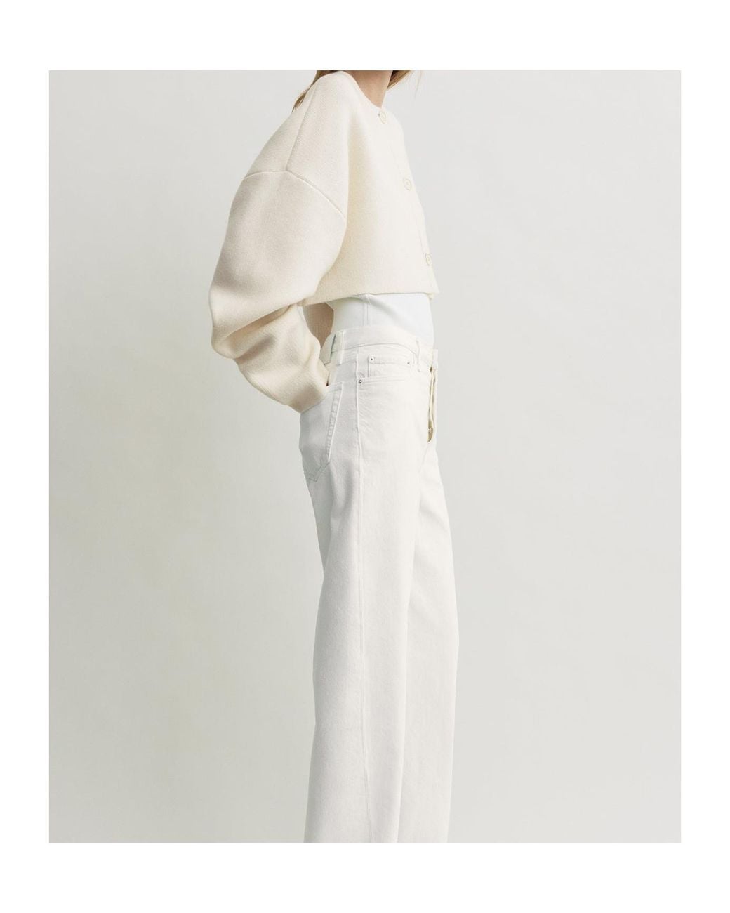 Totême Natural Totême Crewneck Cropped Cardigan