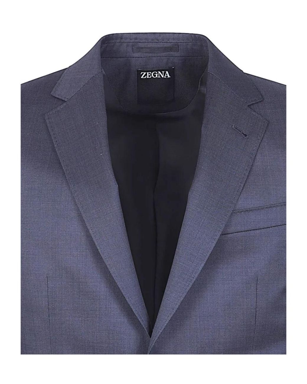 Zegna Blue Single-Breasted Suit Set for men