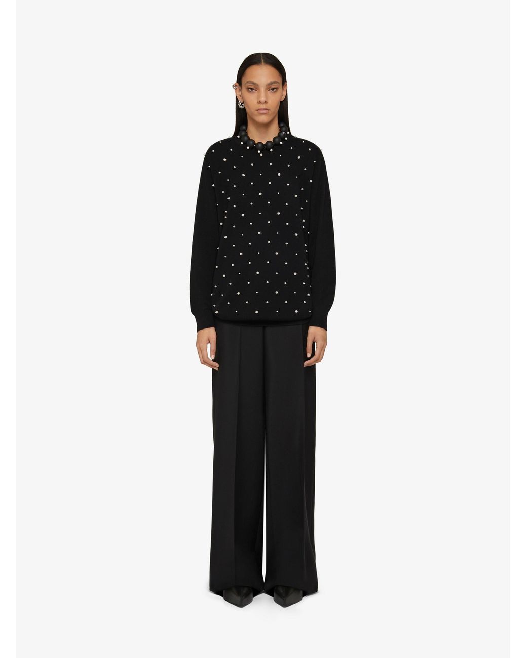 Givenchy Black Wide Leg Tailored Trousers