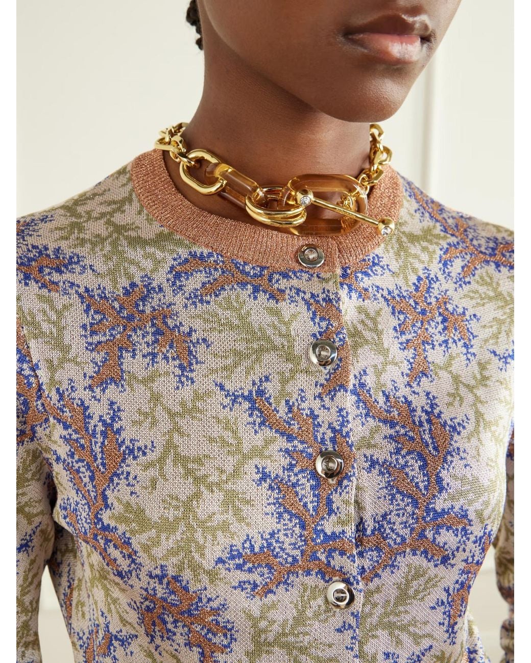 Rabanne Metallic Oversized-Link Necklace