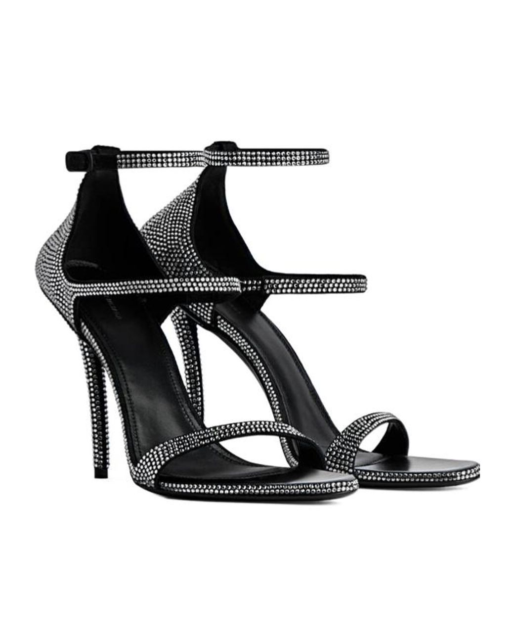 Balenciaga White Honey 110Mm Sandal With Rhinestones
