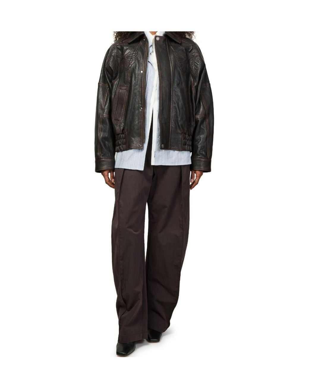 Golden Goose Deluxe Brand Black Journey Nappa Leather Bomber Jacket