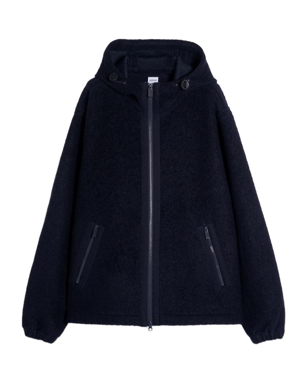 Aspesi Blue Wool-Blend Hoodie for men