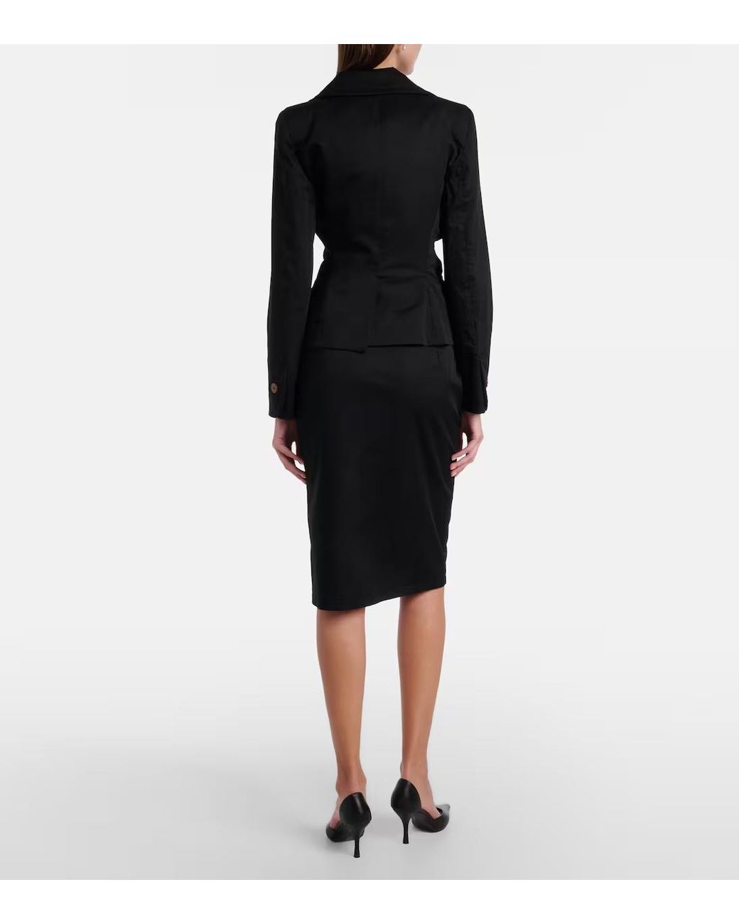 Vivienne Westwood Black Trouser Cotton-Blend Pencil Skirt