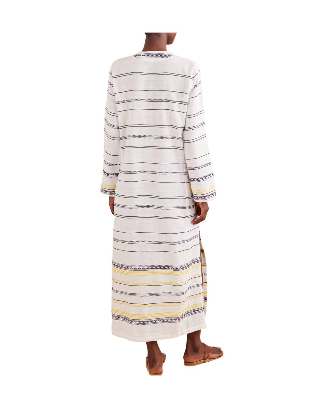 Lemlem White Striped Linen Maxi Dress