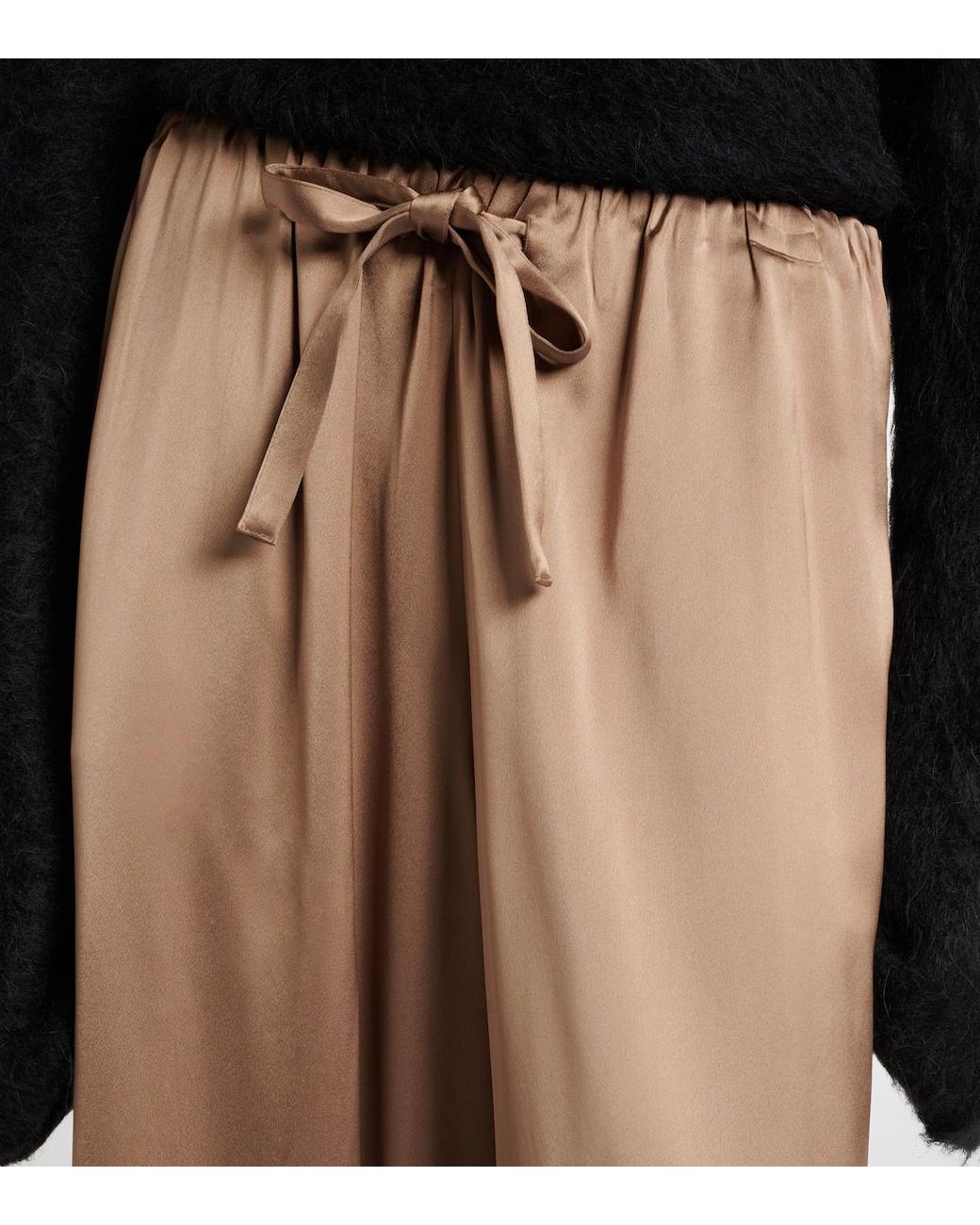 Totême Natural Satin Wide-Leg Pants