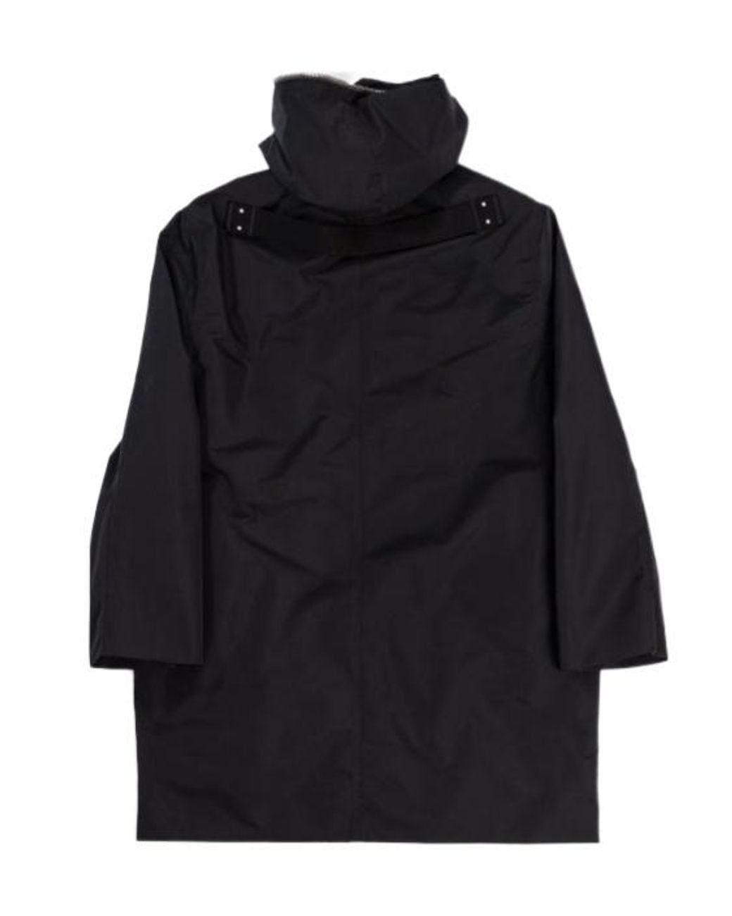 Rick Owens Black Hooded Zip-Up Coat for men