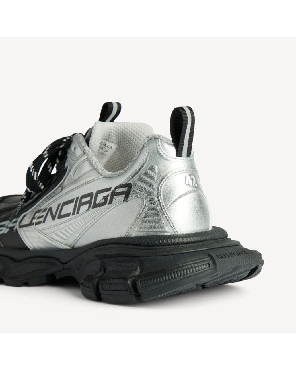 Balenciaga White 3Xl Metallic Split Sneaker for men