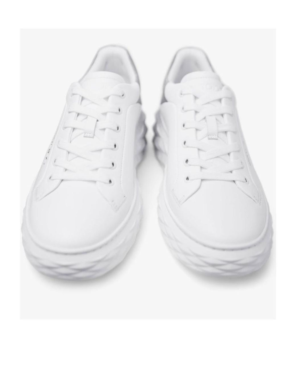 Jimmy Choo White Diamond Maxi/F Ii Leather Sneaker