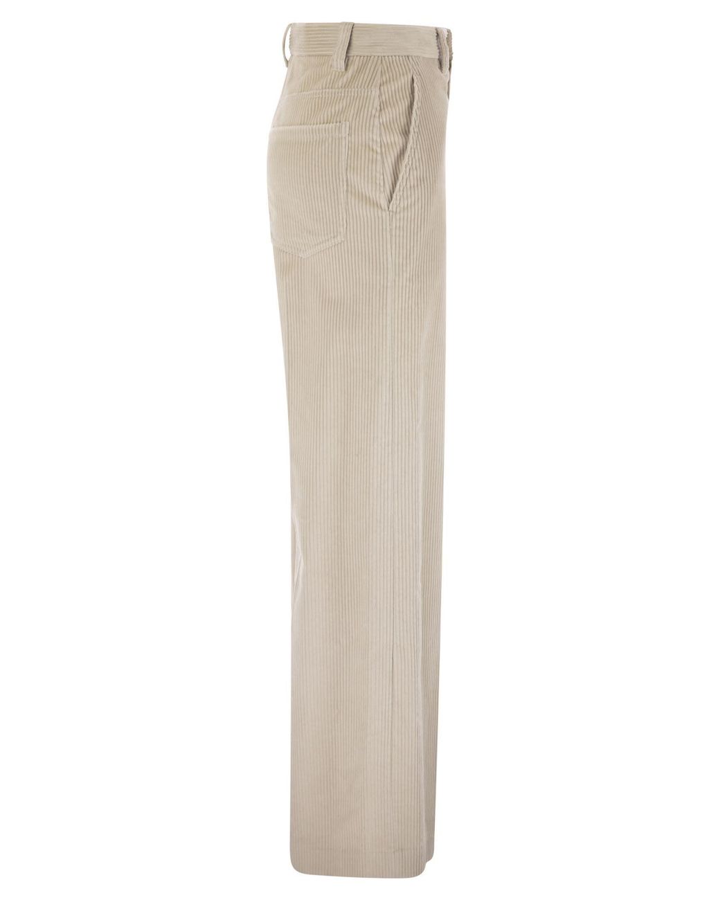 Brunello Cucinelli Natural Monili Detailed Straight Leg Trousers