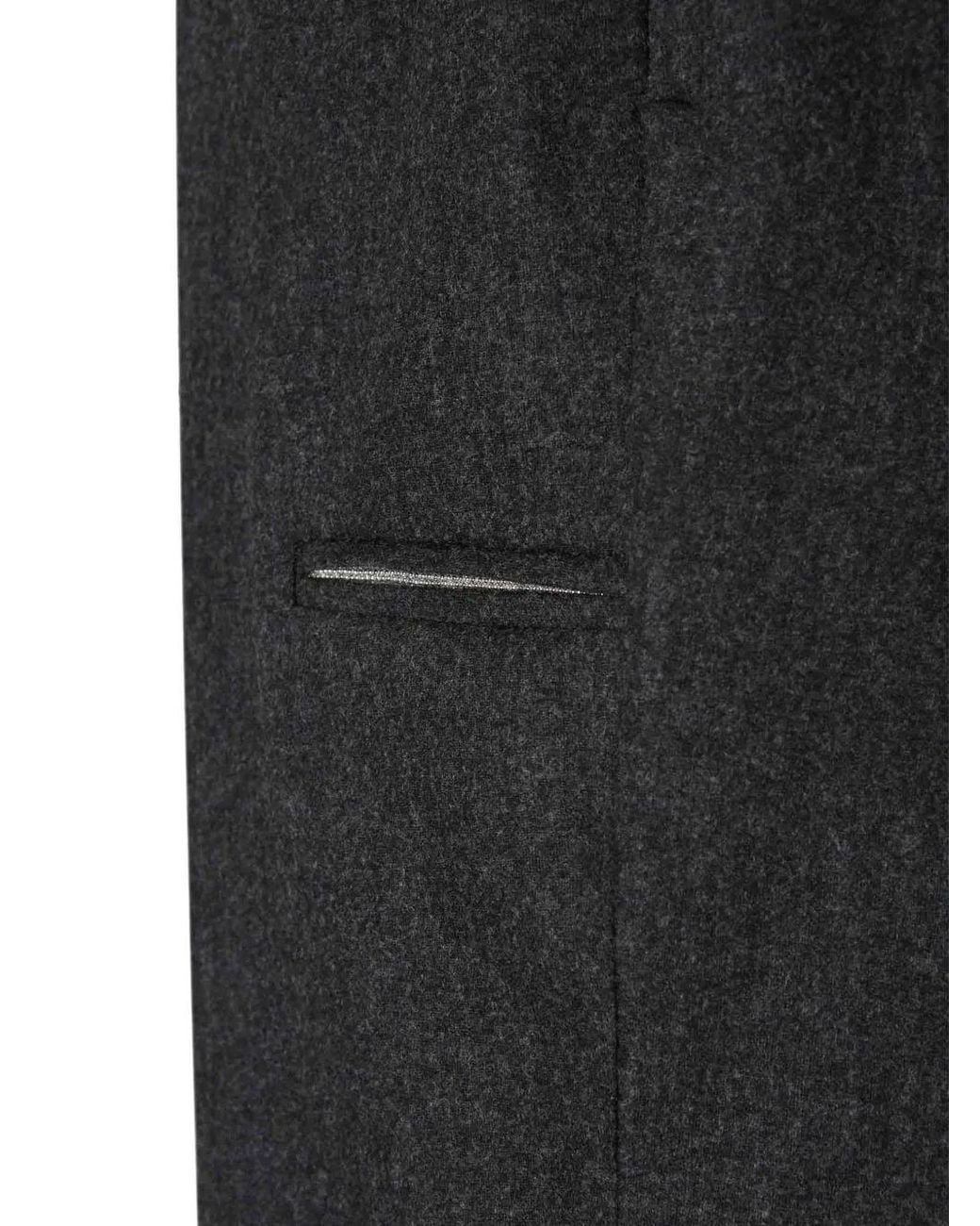 Peserico Black Pleated Straight Leg Trousers