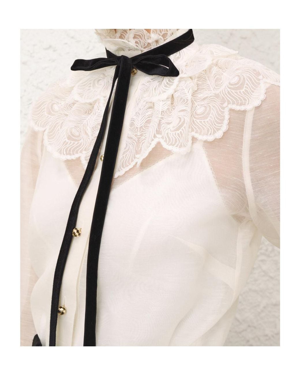 Zimmermann White Valiant Tuxedo Blouse