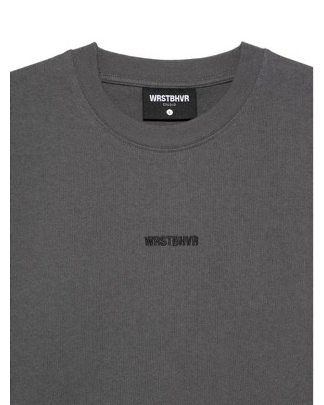 WRSTBHVR Blue Pinstripe T-Shirt for men