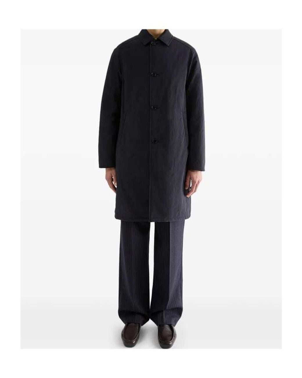 Jil Sander Blue Nylon Quilted Coat for men