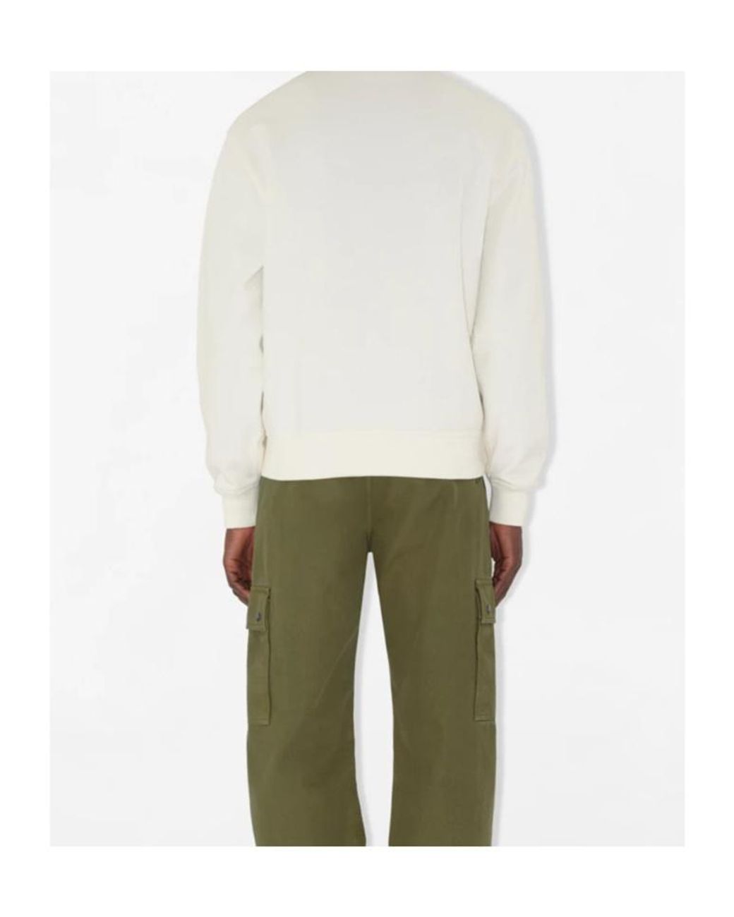 Burberry White Logo Embroidered Checked Sweatshirt for men