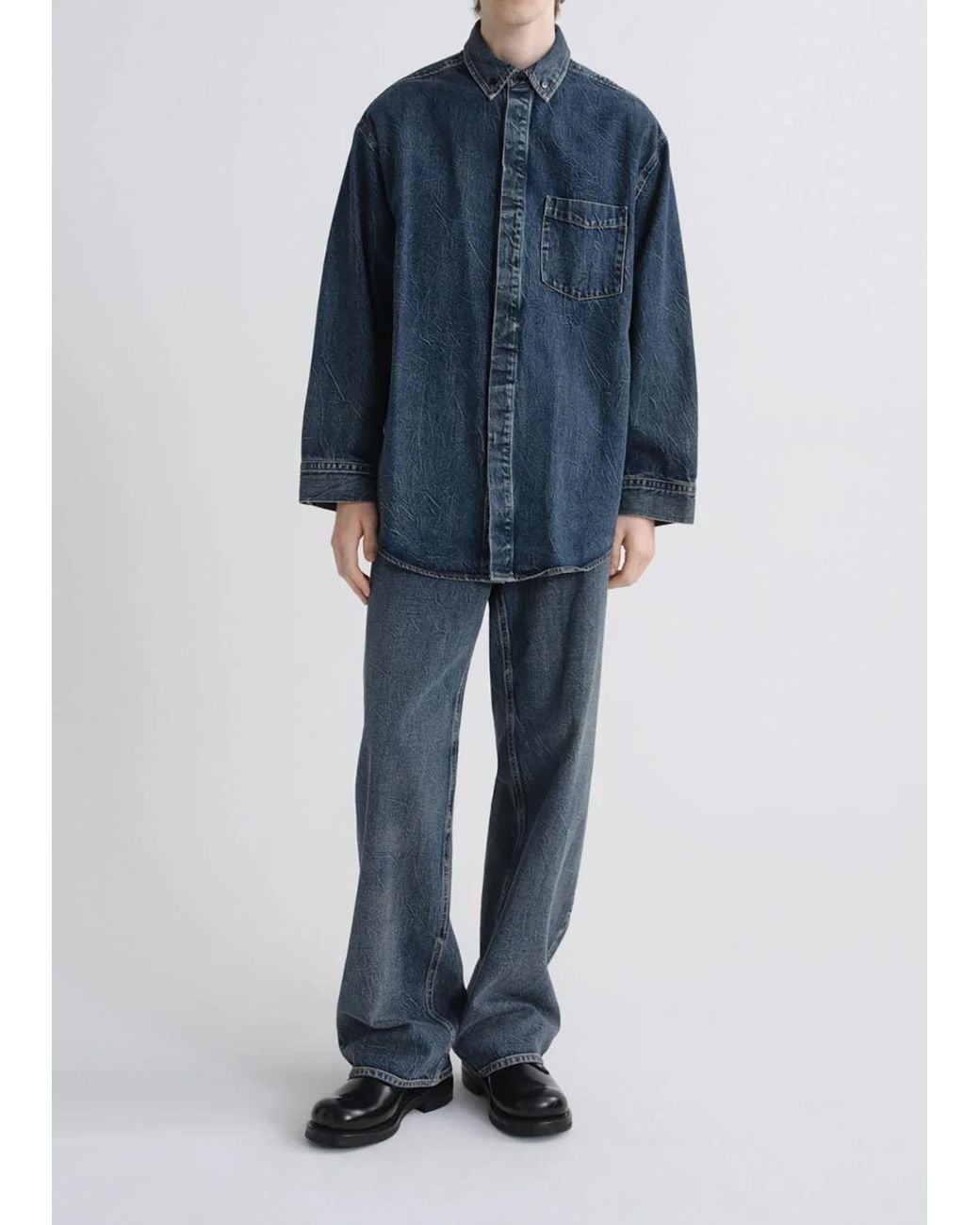 Agolde Blue Patch-Pocket Denim Shirt for men