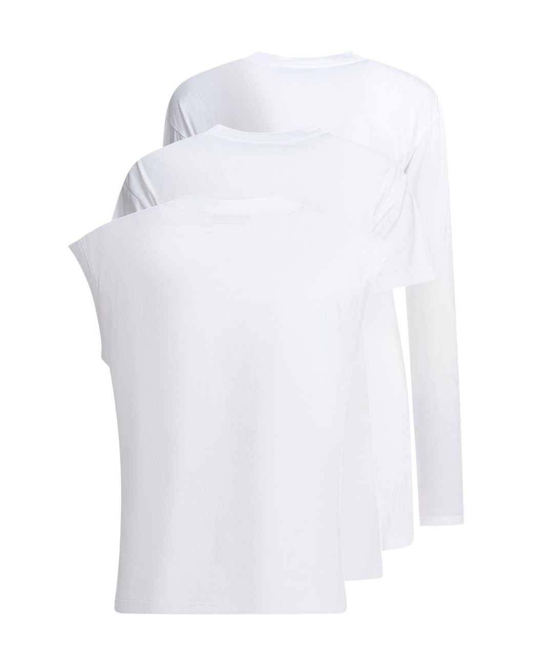 Miu Miu Set Of Three Logo Patch T-Shirts in White | Lyst