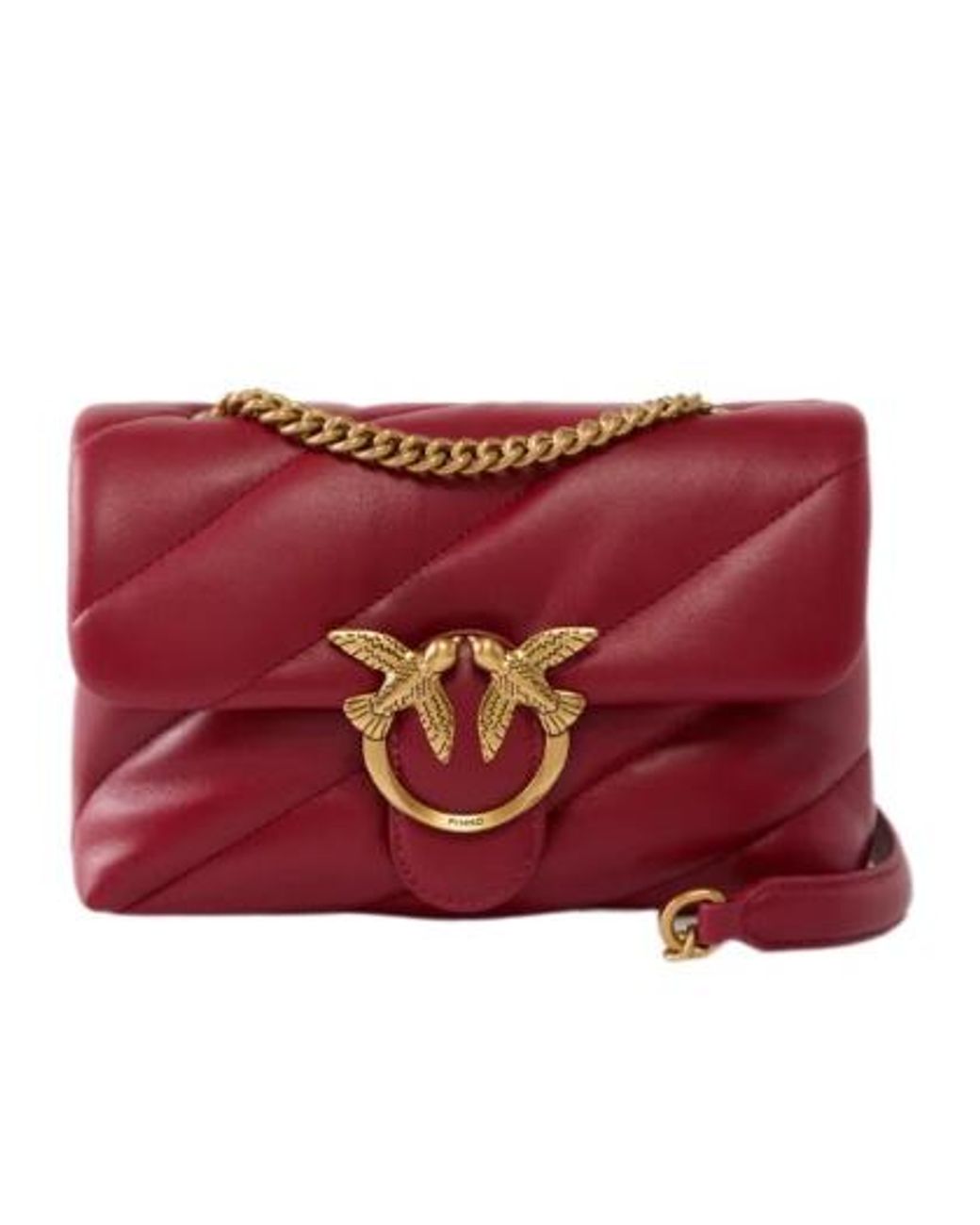 Pinko Red Love Puff Quilted Mini Shoulder Bag