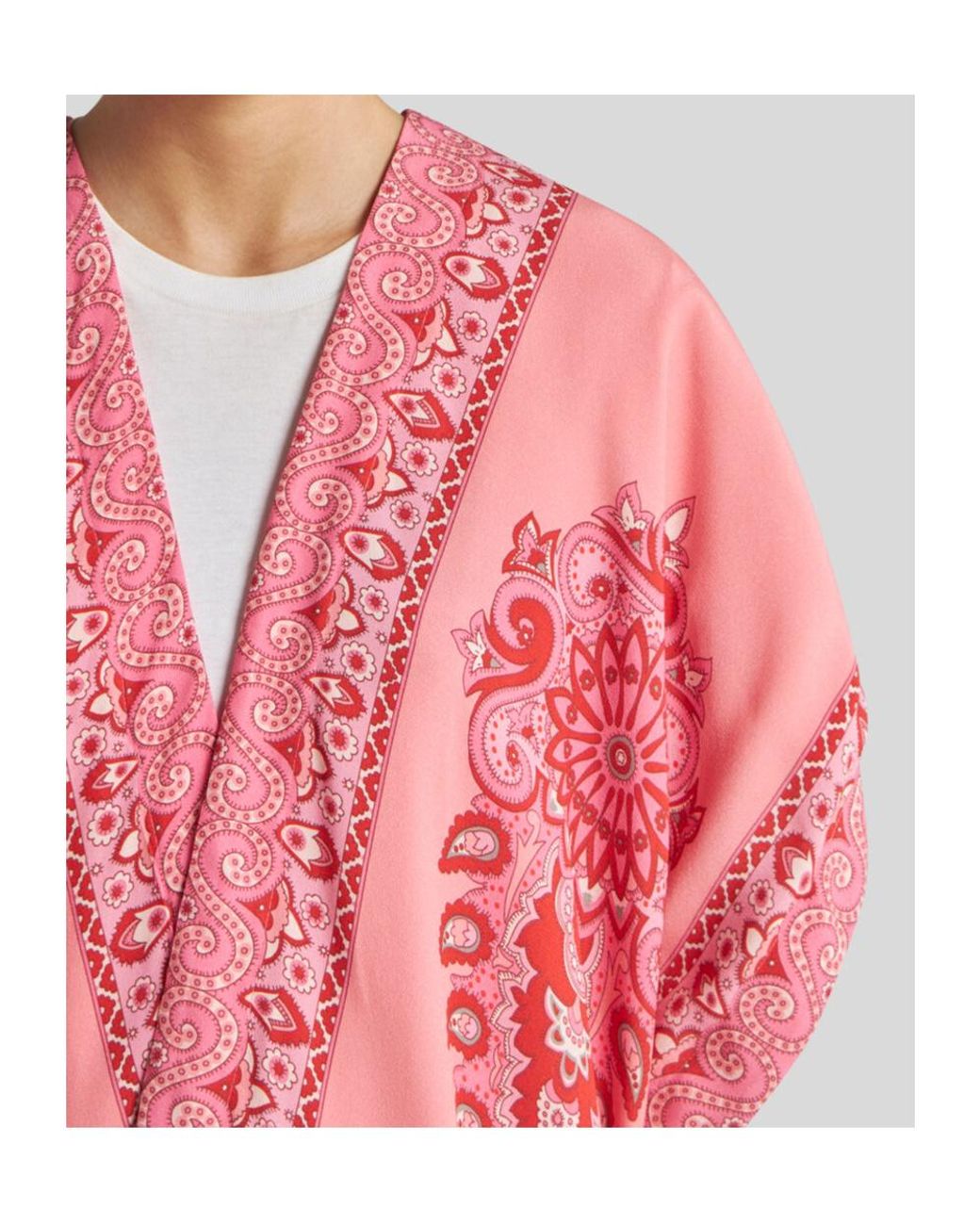 Etro Pink Kesa Tonal Placed Printed Robe