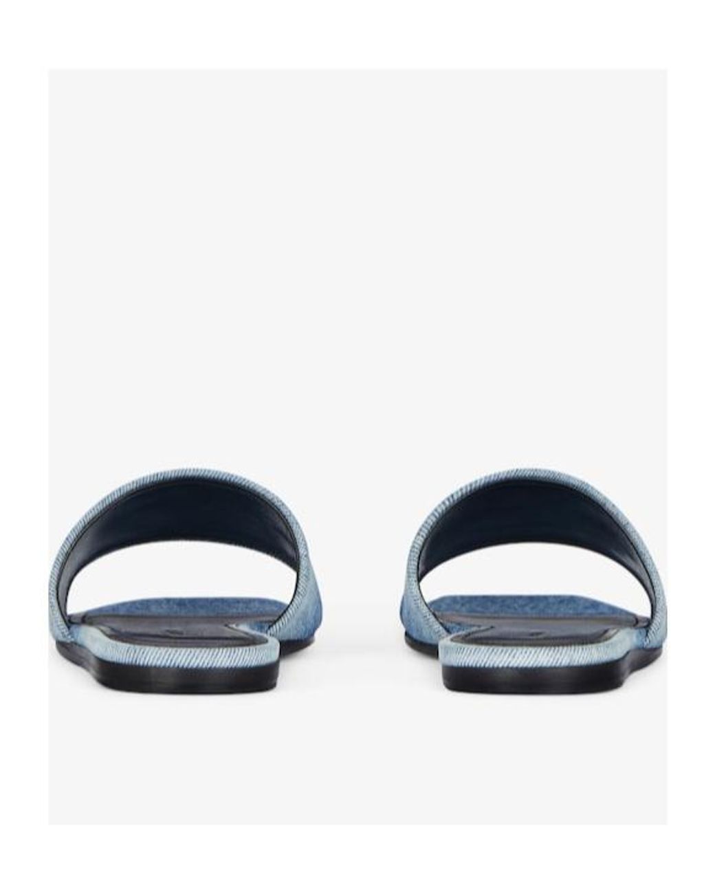 Givenchy Blue Logo Detailed Denim Flat Mules