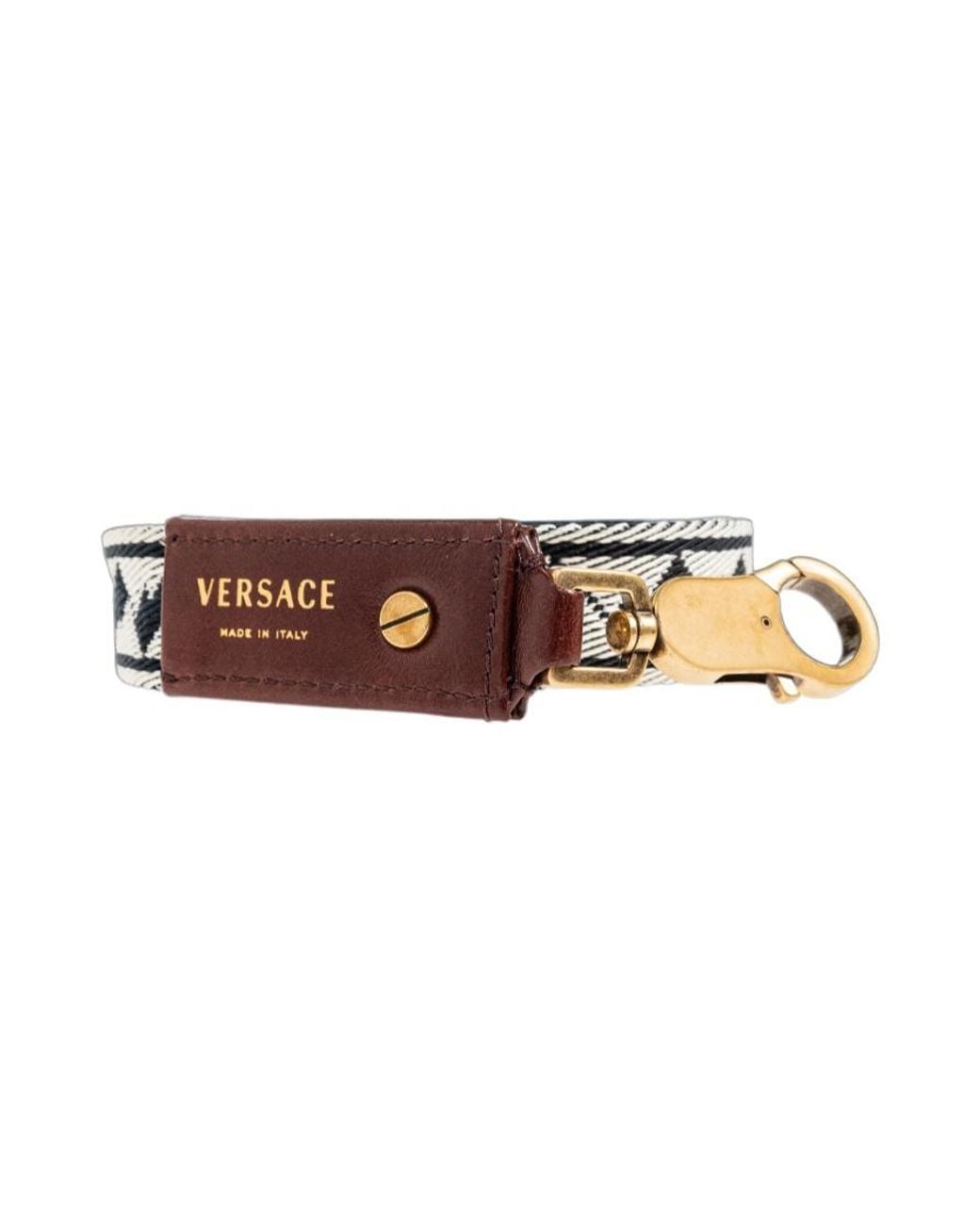 Versace White Patterned Lanyard Keyring for men