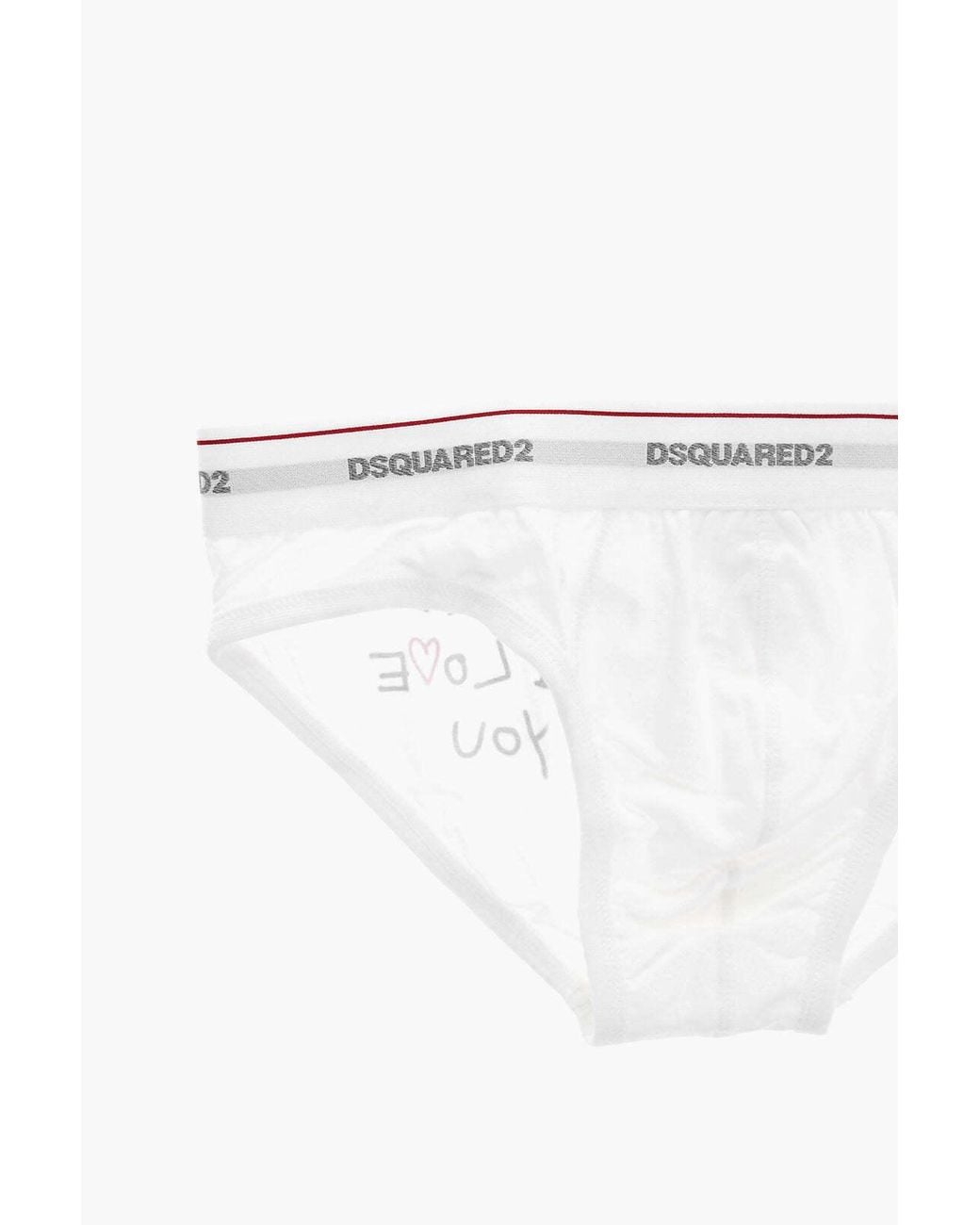 DSquared² White Graphic-Print Modal Briefs for men