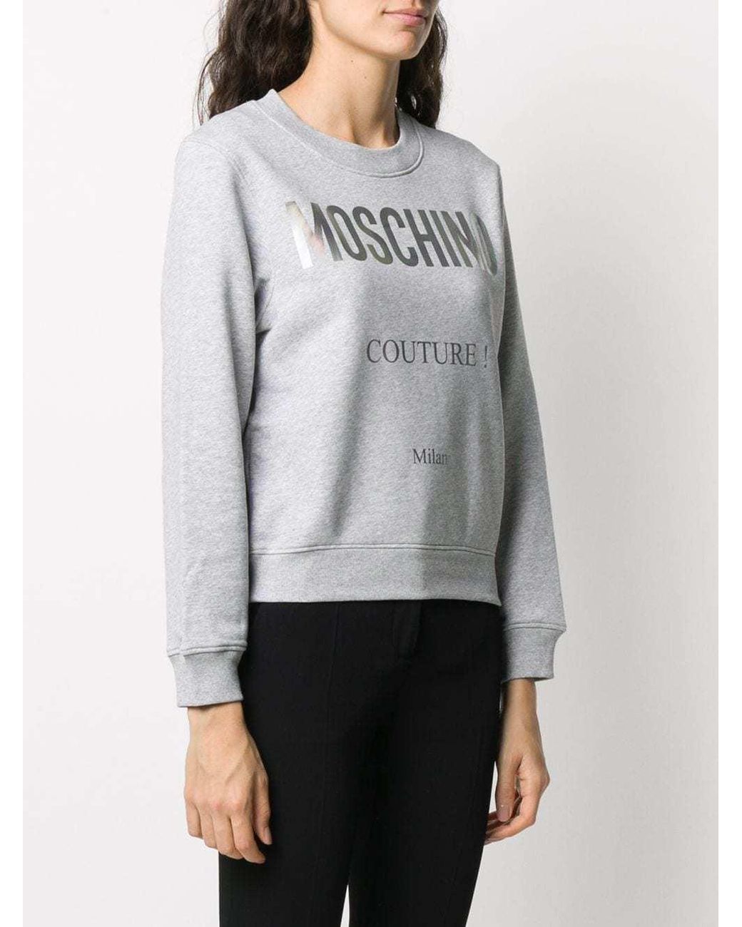 Moschino White Logo Printed Hoodie