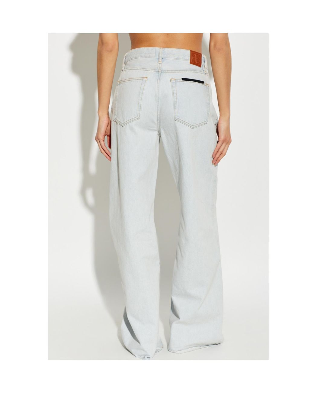 Anine Bing Gray Lewis Frayed Jeans