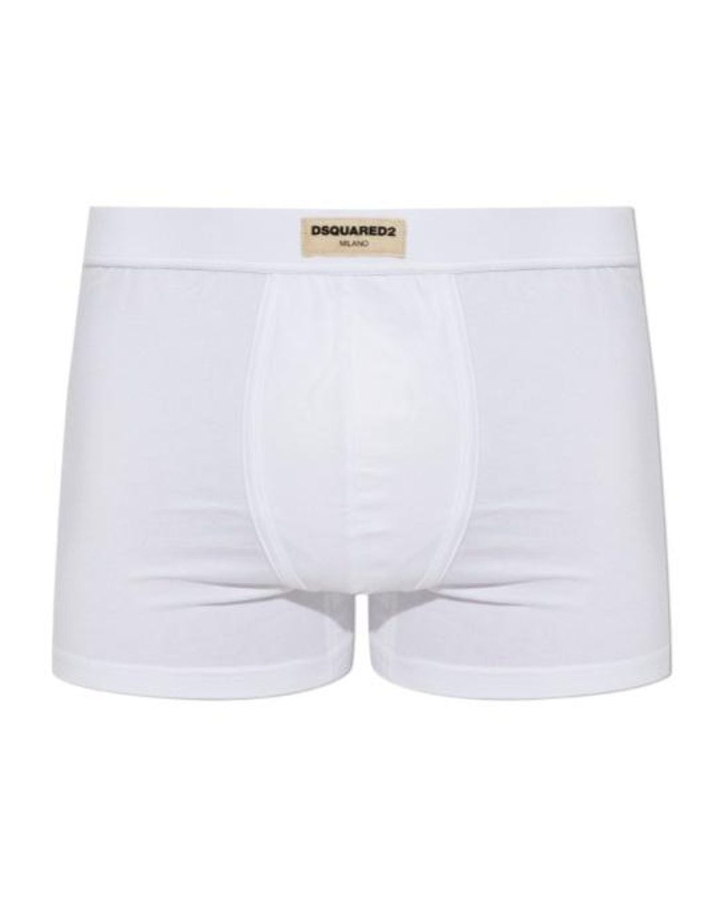 DSquared² White Logo-Patch Boxer Briefs for men