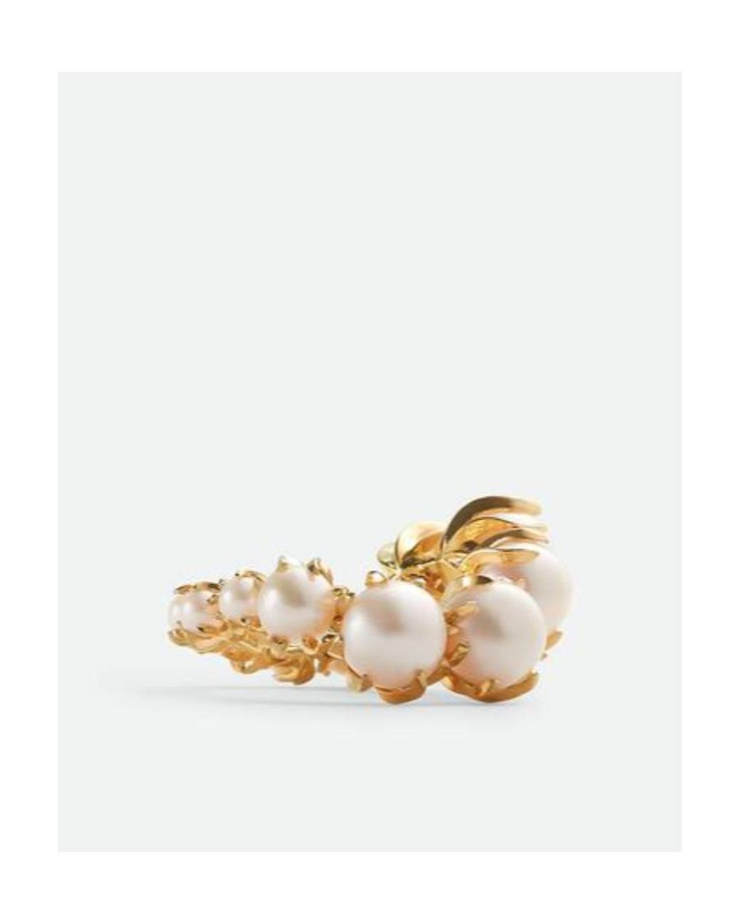 Bottega Veneta Metallic Logo Ball Ring