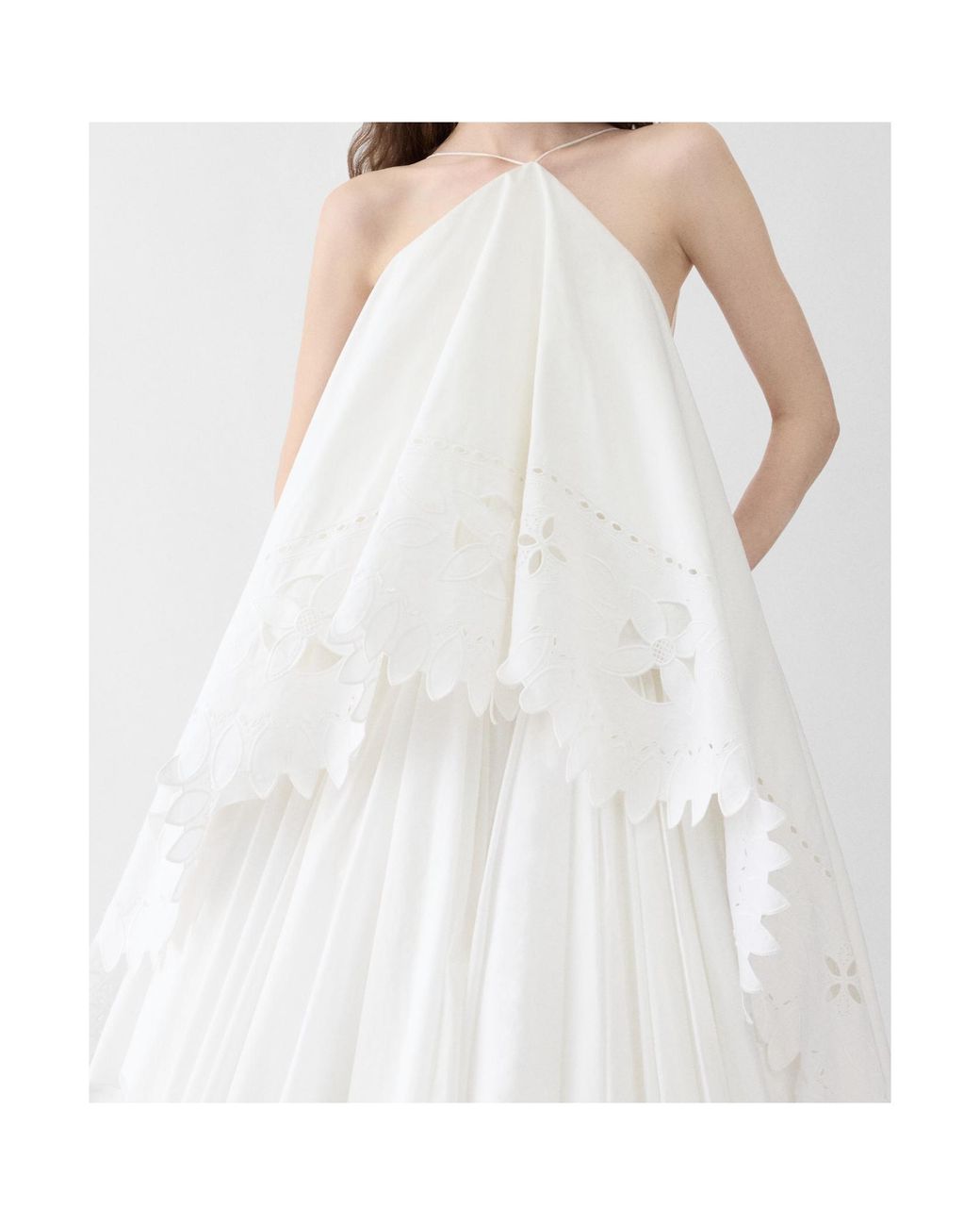 Jacquemus White Layered Embroidered Dress