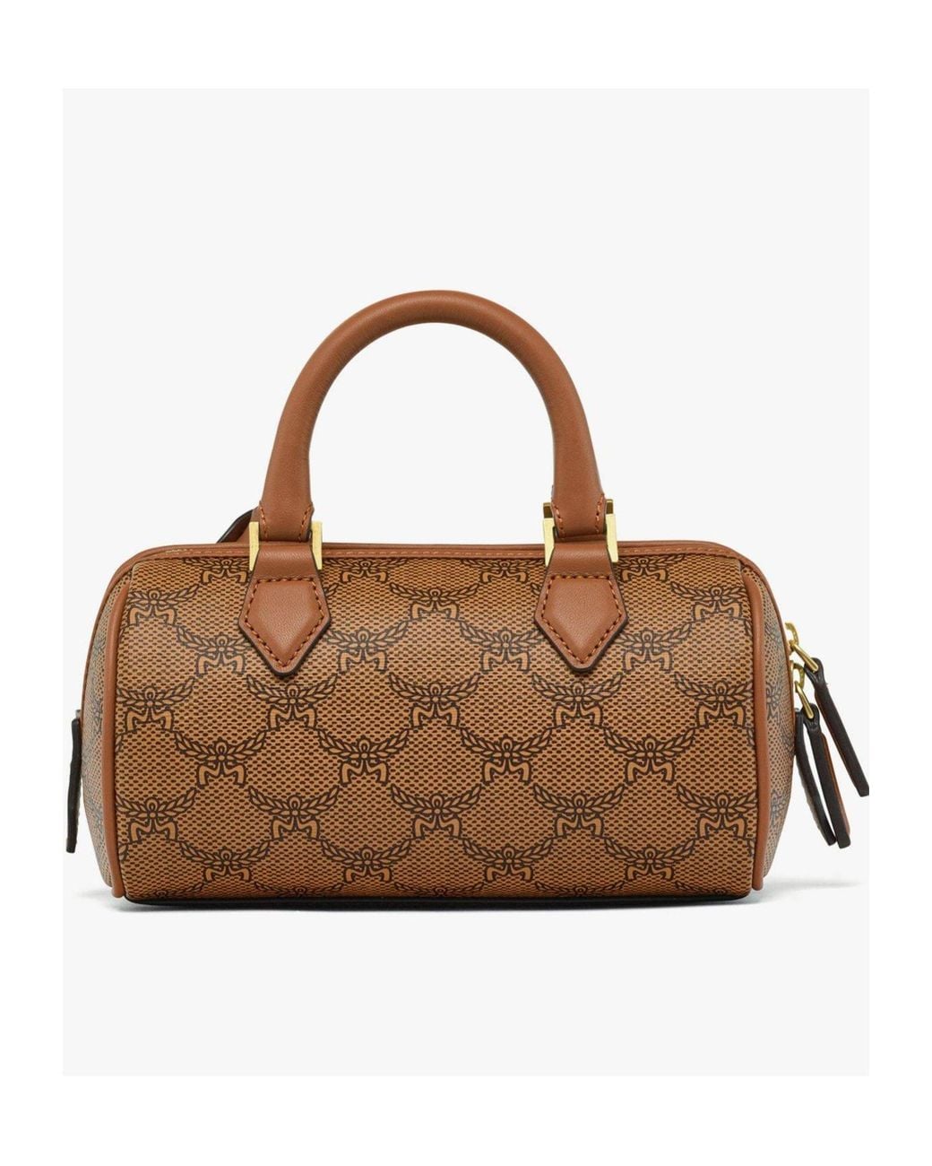MCM Brown Ella Mini Lauretos Boston Bag